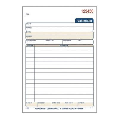 Adams Multipart Packing List Forms, Three-Part Carbonless, 5.56 x 7.94, 50 Forms Total (ABFT5082)