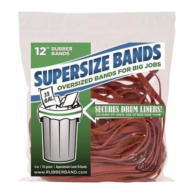 Alliance SuperSize Bands, 0.25" x 12", Red, 18/Pack (ALL1058054)