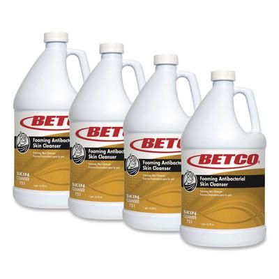 Betco Antibacterial Foaming Skin Cleanser, Fresh Scent, 1 gal Bottle, 4/Carton (BET7510400)