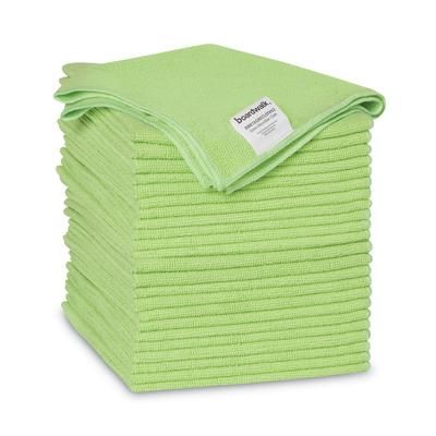 Boardwalk Microfiber Cleaning Cloths, 16" x 16", Green, 24/Pack (BWK16GRECLOTHV2)