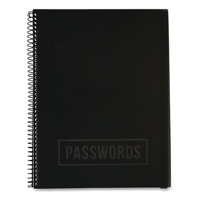 RE-Focus The Creative Office Large Password Log Book, 384 Total Entries, 4 Entries/Page, Black Plastic Cover, (48) 10 x 7.5 Sheets (RFCLARGEPWBOOKB)