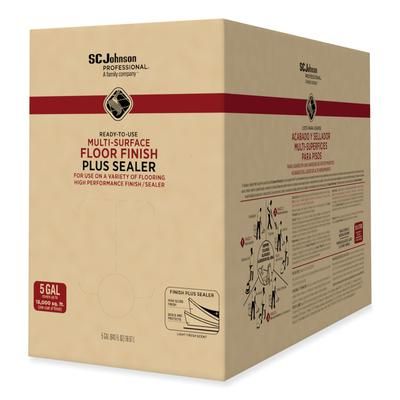 SC Johnson Professional Ready-To-Use Multi-Surface Floor Finish Plus Sealer, Light Fresh Scent, 5 gal Bag-in-Box (SJN362834)