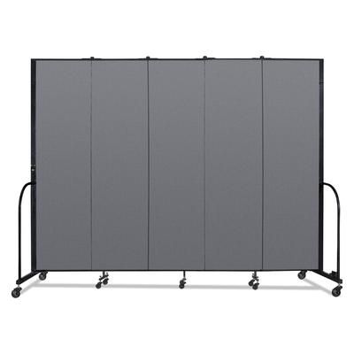 Screenflex Portable Room Divider, 9 ft 5" x 0.75" x 7 ft 4", Vinyl/Fiberglass/Steel, Gray (SCXCFSL745DG)