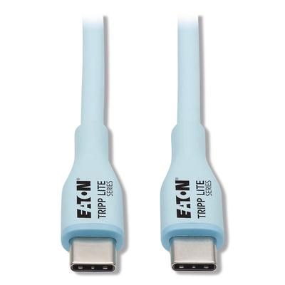 Tripp Lite by Eaton USB-C Antibacterial Cable, USB 2.0, USB Type-C (USB-C) to USB Type-C (M/M), 6 ft, Light Blue (TRPU040AB006CSL)