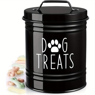 TEMU Rustic Metal Dog Food Storage Container - Moisture-proof, Round Pet Food Bin For Home & Party Gifts