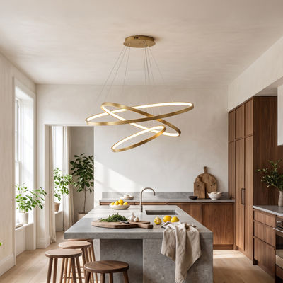 Janet | Modern Hanging Chandelier | Warm White (3000k) / 3 Rings / Black Ash | MOD LIGHTING