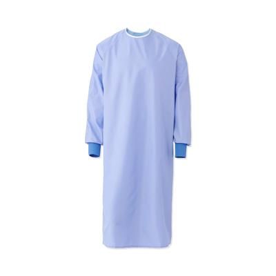 Medline Blockade Reusable Cover Gown, 1-Ply, Ceil Blue, AngelStat Back, Ties at Neck and Back, Size L, 12/DZ (MDT012090L)