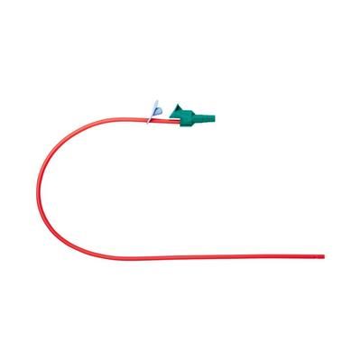 Medline 14 Fr Red Poly-Cath Open Suction Catheter Straight Pack, 100/CS (DYND40992)