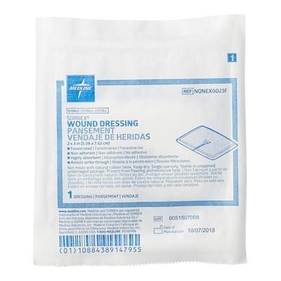 Medline 2" x 3" SORBEX Sterile Absorbent Dressings, 1 EA (NONEX0023FH)