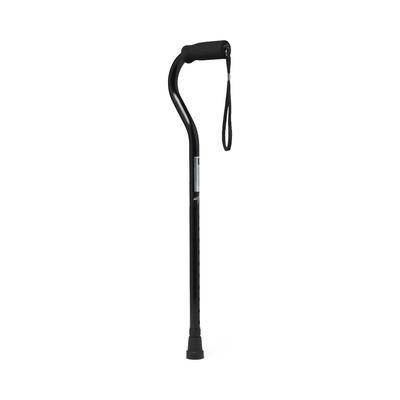 Medline Aluminum Fashion Cane with Offset Handle, Black, 6/CS (MDS86420)