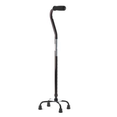 Medline Aluminum Quad Cane with Small Base, 300 lb. Capacity, Black, 1 EA (MDS86222H1)
