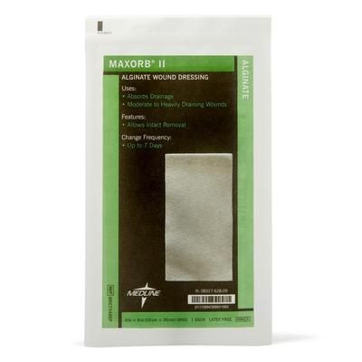 Medline Maxorb II Alginate Dressings, 4" x 8", in Educational Packaging, 1 EA (MSC7348EPH)