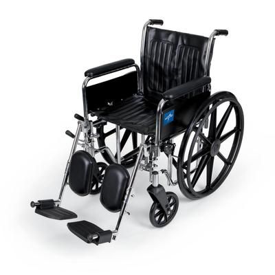 Medline MDS806450 Wheelchair, Full-Length Arms, 1 EA (MDS806450FLA)