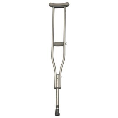 Medline Basic Aluminum Crutches, 250 lb. Capacity, Youth, Adjust 36.5"-44.5" High, 1 PR (MDS52514-10H)