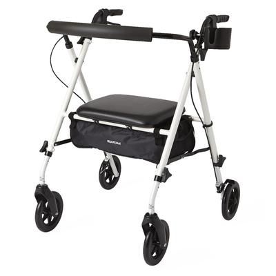Medline Luxe Rollator with 7" Wheels, White, 1 EA (MDS86835W)