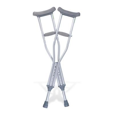 Medline Standard Aluminum Crutches with Push-Button Adjustment, Child, 4' - 4'6", 275 lb. Capacity, 8/CS (G53314-8)