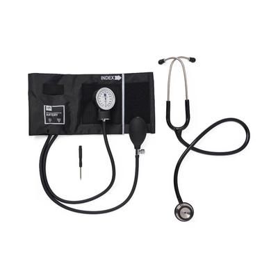 Medline Handheld Aneroid with Stainless Steel Stethoscope, Black, Adult, 1 EA (MDS9140)