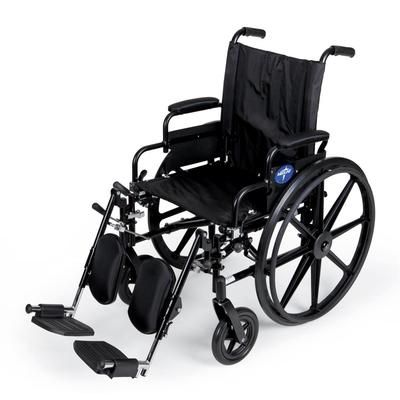 Medline K4 Extra-Wide Lightweight Wheelchair with Swing-Back Desk-Length Arms and Elevating Leg Rests, 350 lb. Weight Capacity, 20" Width, 1 EA (MDS80