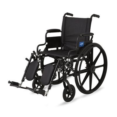 Medline K4 Lightweight Wheelchair with Swing-Back Desk-Length Arms and Detachable Swing-Away Elevating Leg Rests, 300 lb. Weight Capacity, 18" Width,