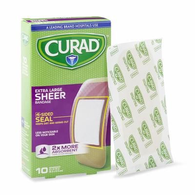 Curad Sheer Adhesive Bandage, 2" x 3-3/4", 10/Ct., 24/CS (CUR02277RB)