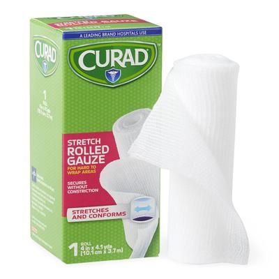 Curad Stretch Rolled Gauze, 4" x 4.1 yd., 24/CS (CUR47144ERB)