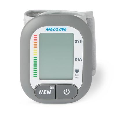 Medline Digital Blood Pressure Monitor with Wrist Cuff, 13.5 cm to 21.5 cm, 1 EA (MDS4003)