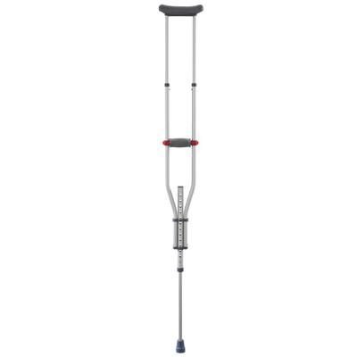 Medline Quick-Fit Aluminum Crutches with Red Dot Hand Grip and I-Beam Height Adjustment, 4'7" - 6'7", 8/CS (MDS80540-8)