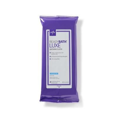 Medline ReadyBath LUXE Total Body Cleansing Heavyweight Washcloth, Fragrance Free, 8/Pack, 24/CS (MSC095103)