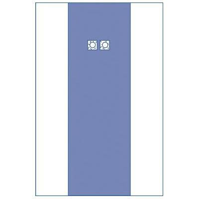 Medline Sterile Femoral Angiography Surgical Drape with 2 Windows, Extended Reinforcement, Dual Fenestrations with 3.5" Apertures, 80" x 125" (203 cm