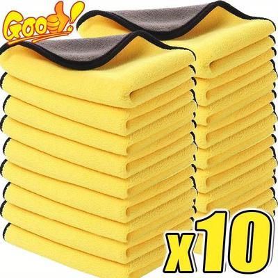 TEMU 3/5/10pcs Microfiber Towel Car Cloth Wash Towel Rag Dry Absorbent Microfiber Cleaning Cloth Car Wash Drying Towel Auto Detailing