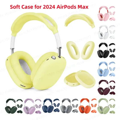 for official 2024 New AirPods Max2 Headphone Protector Solid color liquid silicone earphone cover Soft Shell for Airpods Max2