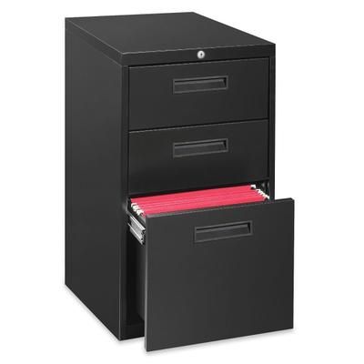 Lorell 19"d Vertical 3-Drawer Mobile Pedestal File Cabinet, Black
