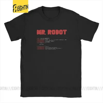 T-Shirt à Manches Courtes en Coton pour Homme Adulte, M. Robot Fsociety 00.dat, Hacker Fsociety, Hack Linux, Programmeur, Imconciliation ant