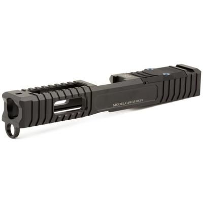 The Gun Company GEN 5 Combat Duty Black LVL-1 Glock G19 Slide 2.0 3 Barrel Peep Windows Stripped Black TGC-GLK-LVL-1-CD-BLK-G5-S-1