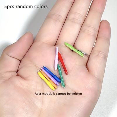 TEMU 4/5/16pcs Mini Dollhouse Accessory Set - 1:12 Scale Pen, Colored Pencils, Notebook, For Toy House Decoration, Christmas, Easter, Halloween, New Year Gift