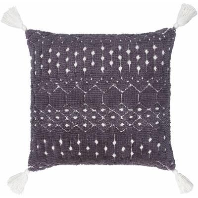Pagsanjan 18" Square Pillow Moroccan Plush Cream/Gray Throw Pillow - Boutique Rugs
