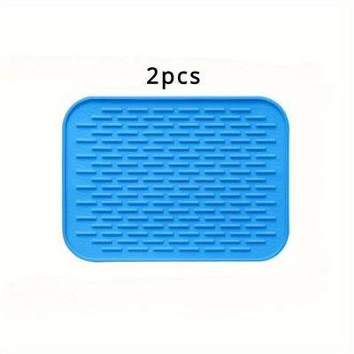 TEMU 2pcs Silicone Heat-resistant Mat, Pot Mat, Non-slip Rectangular Tripod Set, Used For Hot Pot, Plate, Coaster And Table Mat, Multi-functional Table Protection, Kitchen Supplies