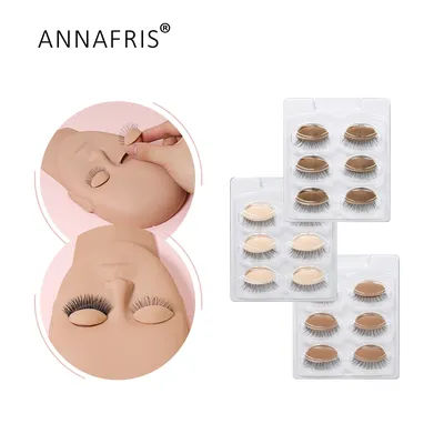 ANNAFRIS Practice Eyelash Small portable Silicone material Removable Replacement Eyelid Training Eyelash Extensions Tools