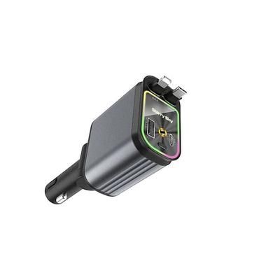 Caricabatteria da auto retrattile 4 in 1 Starlight sul tetto dell'auto 100w porte USB tipo C caricabatteria da auto super veloce adattatore da auto per iPhone