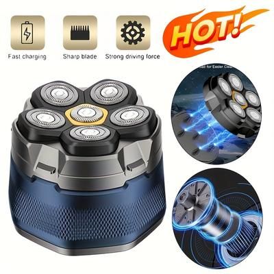 TEMU Magnetic Electric Shaver For - Usb Rechargeable, Cordless Head & Facial Trimmer With Led Display, Home & Travel, Bald Head Shaver