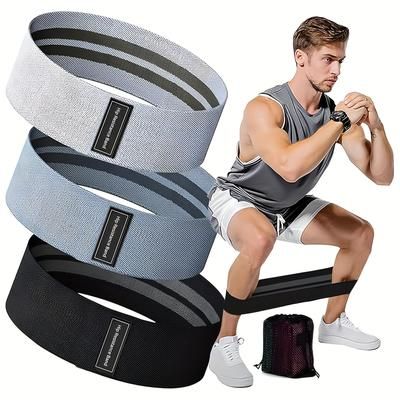 TEMU Resistance Bands For Squats, Fitness, Yoga, Pilates & Strength Training – Stretch Bands For Legs & Butt – 1pc/3pcs