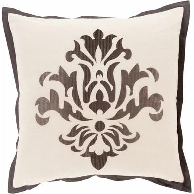 Quindalup 18" Square Cottage Charcoal/Tan Throw Pillow - Boutique Rugs