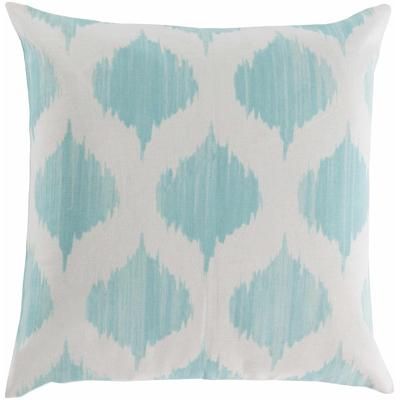 Homedale 18" x 18" Cotton Ice Blue/Light Beige/Peach Throw Pillow - Boutique Rugs