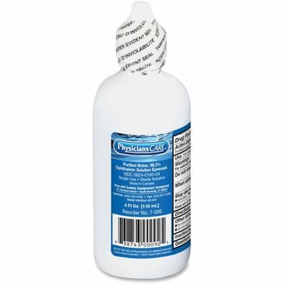 PhysiciansCare Eye Wash, 4 fl oz, Sterile, For Eye irrigation, Eye Burning, 48/Carton (FAO7006CT)