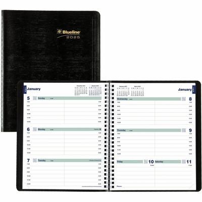 Blueline Plan and Link Weekly Appointment Planner, Weekly, 12 Month, January - December, 7:00 AM to 8:45 PM, 1 Week Double Page Layout, 7 1/4" x 9 1/4