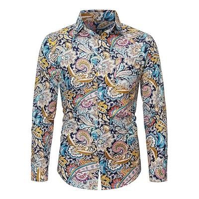 Retrò Vintage Anni '70 Camicia Hippie Paisley Costume Per uomo Feste Abbigliamento quotidiano Parata dell'Orgoglio Adulti Camicia