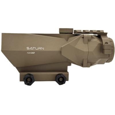 Cosmic Tactical Saturn 4x32mm Tactical 32mm Tube Rifle Scope Green Chevron Reticle Tan S4x32TG