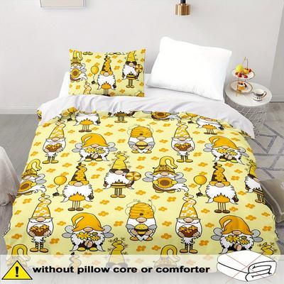 TEMU 2/3pcs & Bee Duvet , Washable, Zippered, Bedding Set For Bedroom Or (includes 1 Duvet Cover + 1 Pillowcases, No )