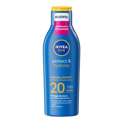 Nivea Sun Latte Solare Protect & Hydrate SPF20 200 ml, Crema solare 20