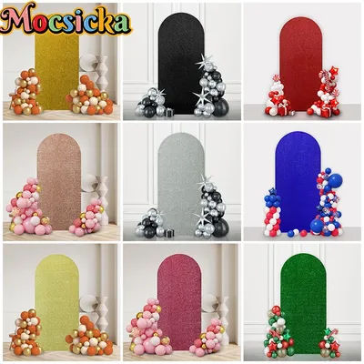 Mocsicka Shiny Arch Background Cover Sparkle Soft Baby Birthday Wedding Photo Backdrop Photography